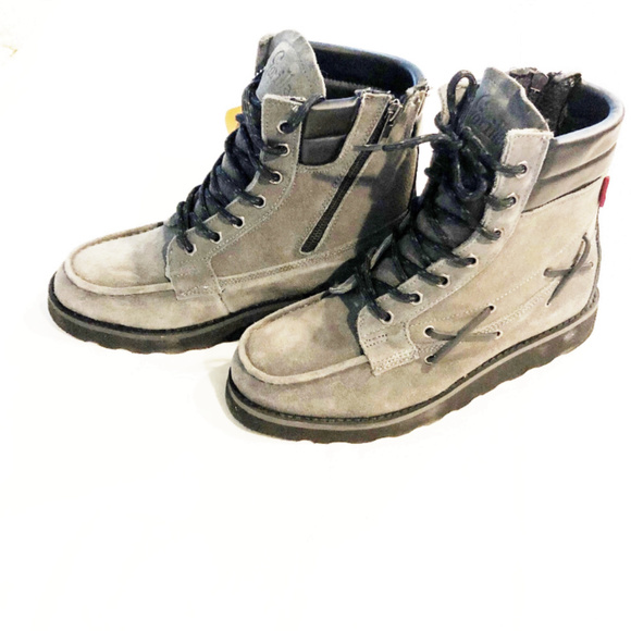 Boots mens new sizes 7.5M or 9.5M Gorilla grey laces zipper man made materials